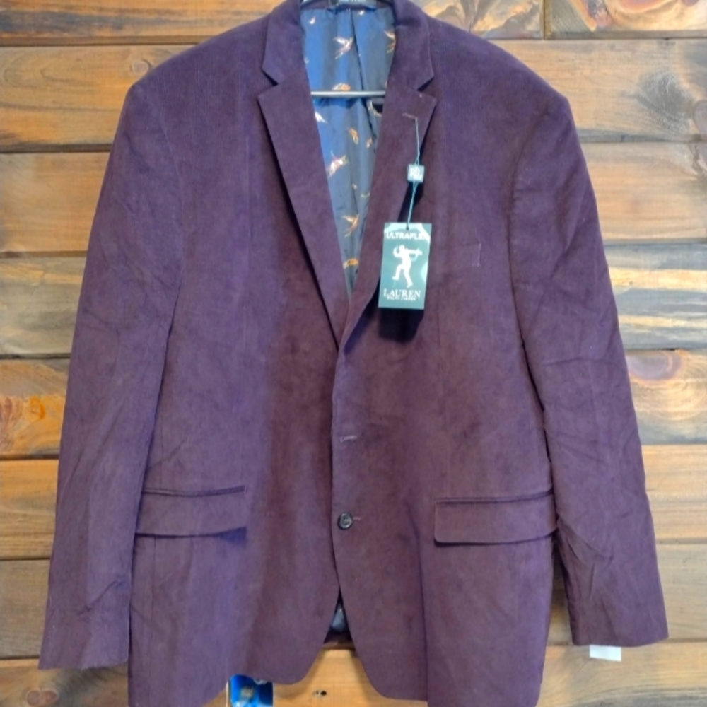 Ralph Lauren men's plum cotton corduroy blazer